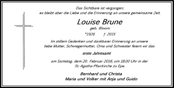 Anzeige von Louise Brune von Westfälische Nachrichten