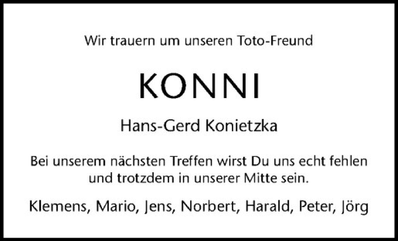  Traueranzeige für Hans-Gerd Konietzka vom 24.02.2016 aus Westfälische Nachrichten