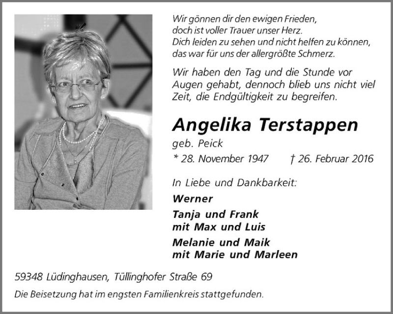  Traueranzeige für Angelika Terstappen vom 02.03.2016 aus Westfälische Nachrichten