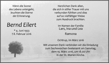 Anzeige von Bernd Eilert von Westfälische Nachrichten