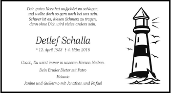Anzeige von Detlef Schalla von Westfälische Nachrichten