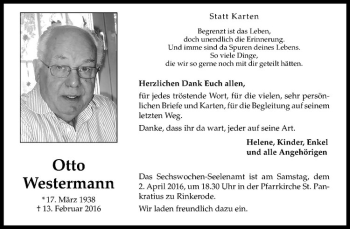 Anzeige von Otto Westermann von Westfälische Nachrichten