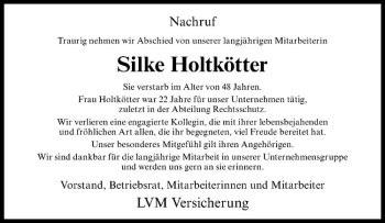 Anzeige von Silke Holtkötter von Westfälische Nachrichten