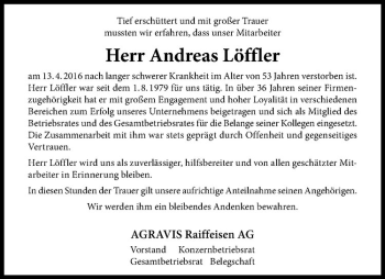 Anzeige von Andreas Löffler von Westfälische Nachrichten