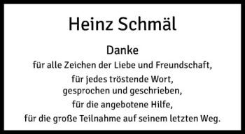 Anzeige von Heinz Schmäl von Westfälische Nachrichten