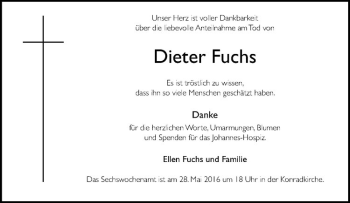 Anzeige von Dieter Fuchs von Westfälische Nachrichten