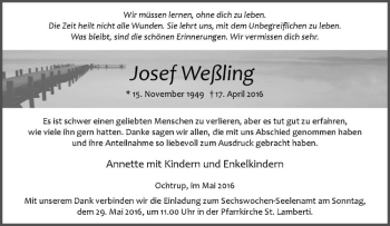 Anzeige von Josef Weßling von Westfälische Nachrichten