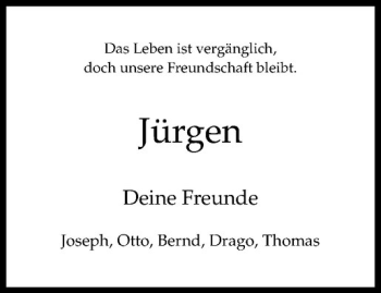 Anzeige von Jürgen Wiesmann von Westfälische Nachrichten