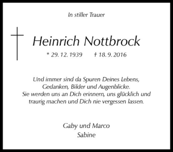 Anzeige von Heinrich Nottbrock von Westfälische Nachrichten