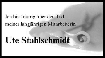 Anzeige von Ute Stahlschmidt von Westfälische Nachrichten
