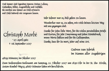 Anzeige von Christoph Morbé von Westfälische Nachrichten