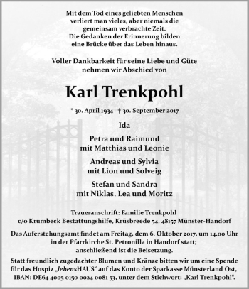 Anzeige von   von Westfälische Nachrichten