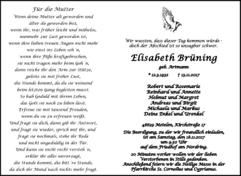 Anzeige von Felix Brüning von Westfälische Nachrichten