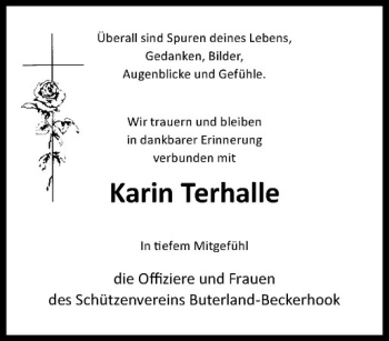 Anzeige von Karin Terhalle von Westfälische Nachrichten