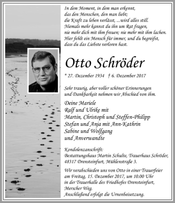 Anzeige von Otto Schröder von Westfälische Nachrichten
