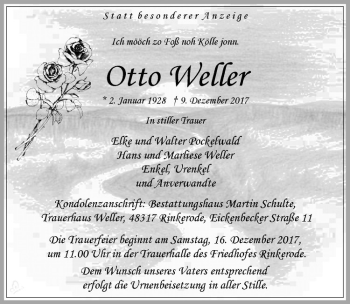 Anzeige von Otto Weller von Westfälische Nachrichten