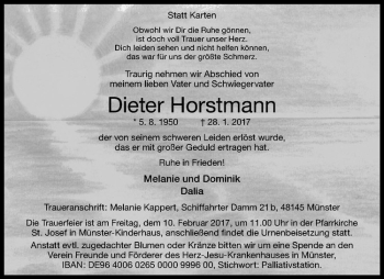 Anzeige von Dieter Horstmann von Westfälische Nachrichten