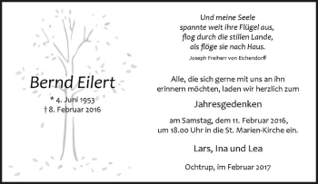 Anzeige von Bernd Elert von Westfälische Nachrichten