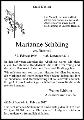 Anzeige von Schöling Pinkerneil von Westfälische Nachrichten