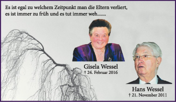Anzeige von Gisela Wessel von Westfälische Nachrichten
