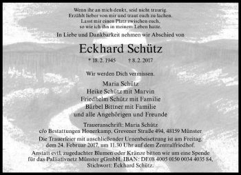 Anzeige von Eckhard Schütz von Westfälische Nachrichten