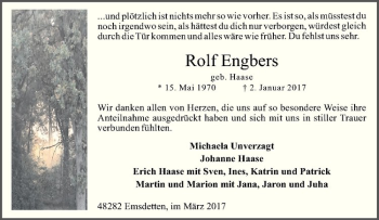 Anzeige von Rolf Engbers von Westfälische Nachrichten