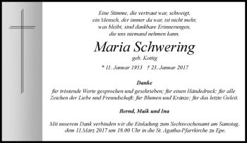 Anzeige von 2017-01-23 1953-01-11 von Westfälische Nachrichten