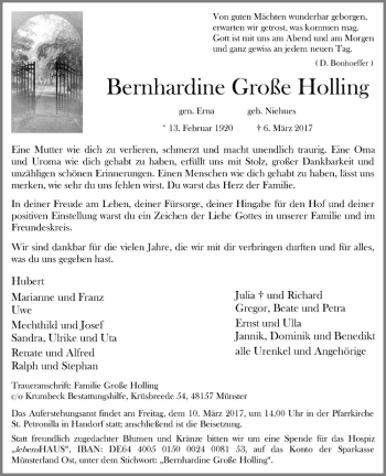 Anzeige von   von Westfälische Nachrichten