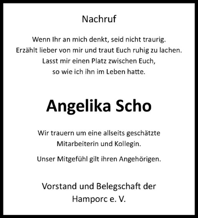  Traueranzeige für Angelika Scho vom 18.03.2017 aus Westfälische Nachrichten