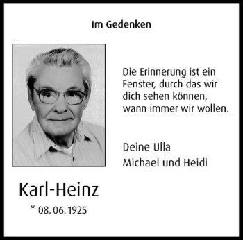 Anzeige von Karl-Heinz König von Westfälische Nachrichten