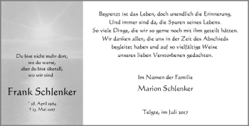 Anzeige von Frank Schlenker von Westfälische Nachrichten