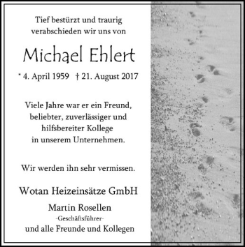 Anzeige von Michael Ehlert von Westfälische Nachrichten