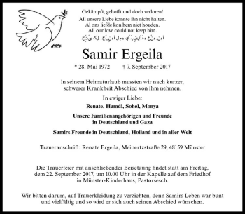 Anzeige von Samir Ergeila von Westfälische Nachrichten