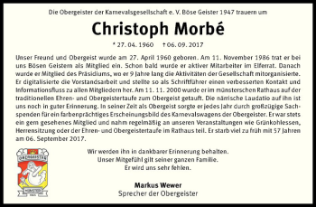 Anzeige von Christoph Morbé von Westfälische Nachrichten