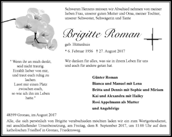 Anzeige von Brigitte Roman von Westfälische Nachrichten