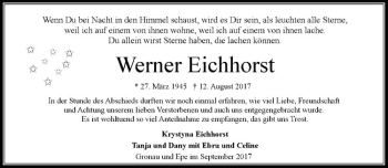 Anzeige von Werner Eichhorst von Westfälische Nachrichten