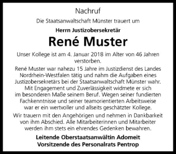 Anzeige von René Muster von Westfälische Nachrichten