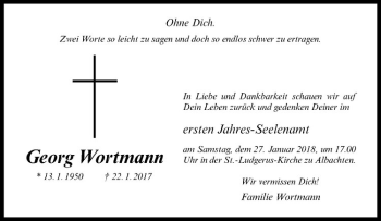 Anzeige von Georg Wortmann von Westfälische Nachrichten