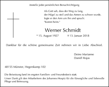 Anzeige von Ruth Schmidt von Westfälische Nachrichten
