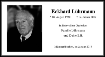 Anzeige von Eckhard Lührmann von Westfälische Nachrichten