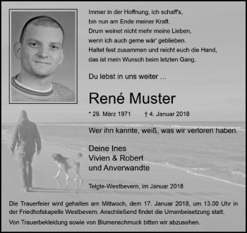 Anzeige von René Muster von Westfälische Nachrichten