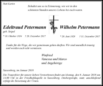 Anzeige von Willi Petermann von Westfälische Nachrichten