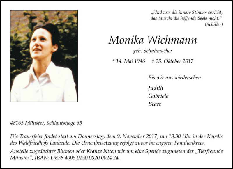  Traueranzeige für Reiner Wichmann vom 28.10.2017 aus Westfälische Nachrichten