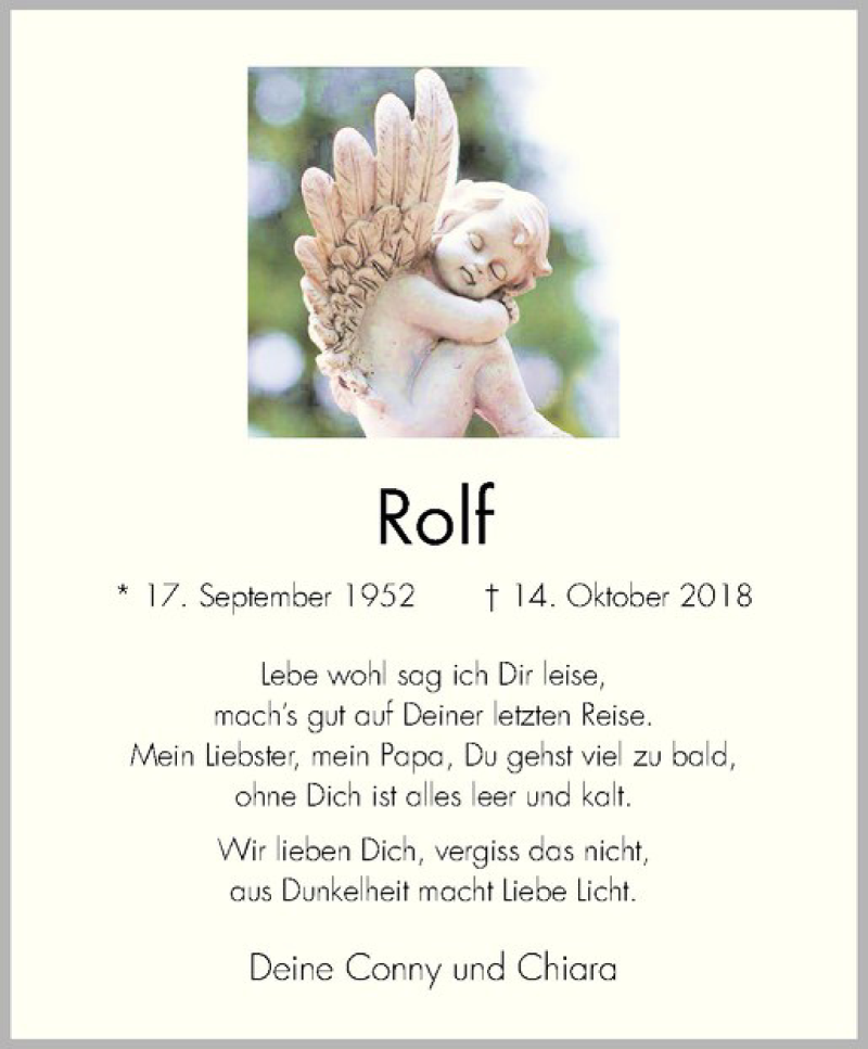  Traueranzeige für Rolf Mewe vom 20.10.2018 aus Westfälische Nachrichten