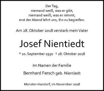 Anzeige von Thea Nientiedt von Westfälische Nachrichten