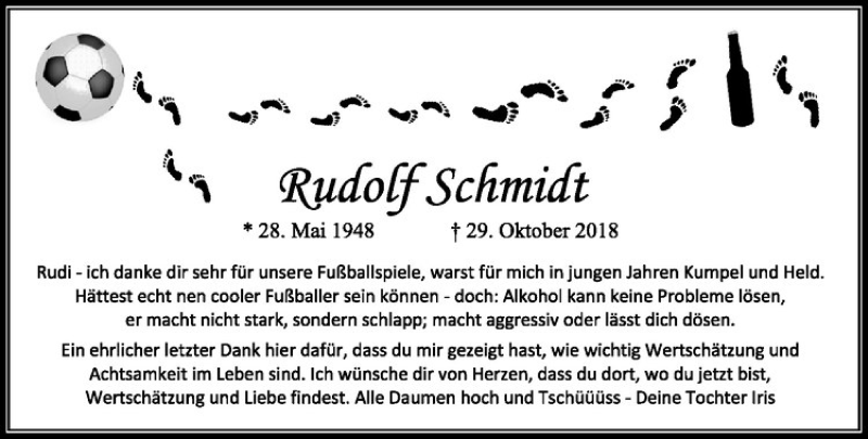  Traueranzeige für Rudolf Schmidt vom 03.11.2018 aus Westfälische Nachrichten
