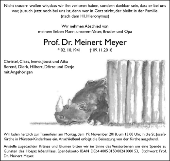Anzeige von Meinert Meyer von Westfälische Nachrichten