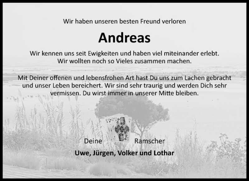  Traueranzeige für Andreas Preuß vom 17.11.2018 aus Westfälische Nachrichten