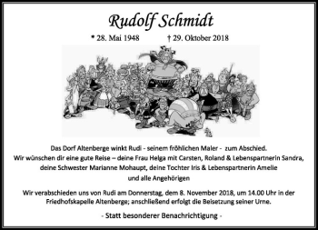 Anzeige von Rudolf Schmidt von Westfälische Nachrichten