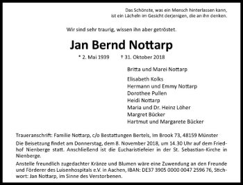 Anzeige von Jan Bernd Nottarp von Westfälische Nachrichten